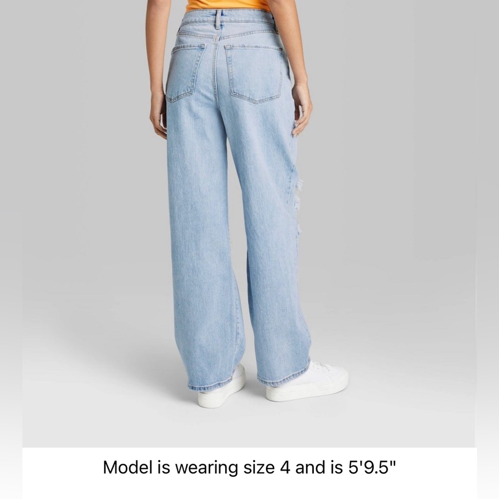 Super High-rise baggy jeans, light wash size 8